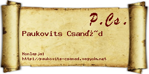 Paukovits Csanád névjegykártya